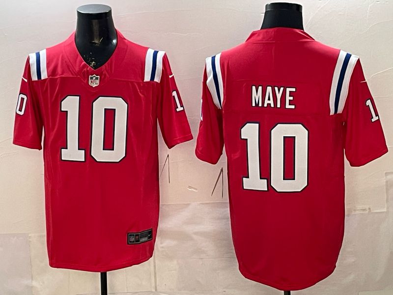 Men 2026 New England Patriots #10 Maye red Limited Nike NFL Jersey style 02